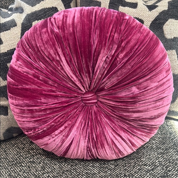 Anthropologie Fushia Velvet Accent Pillow 18” - Picture 7 of 7